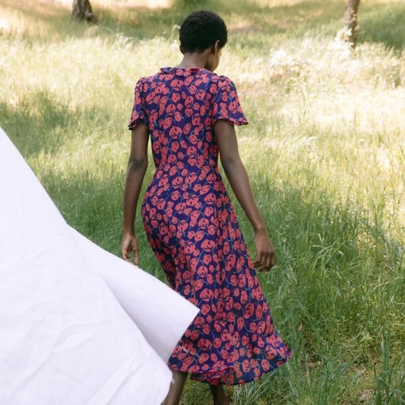 NWT NEW CHRISTY DAWN The Daisy Dress Floral Ruffle Midi Rose Bloom - Picture 4 of 9